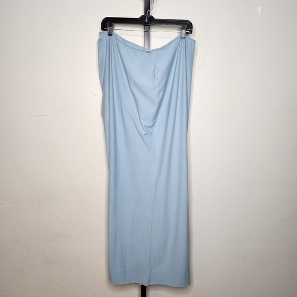NWT SKIMS Light Blue‎ Raw Edge Slit Long Skirt Size 2X - Picture 6 of 8
